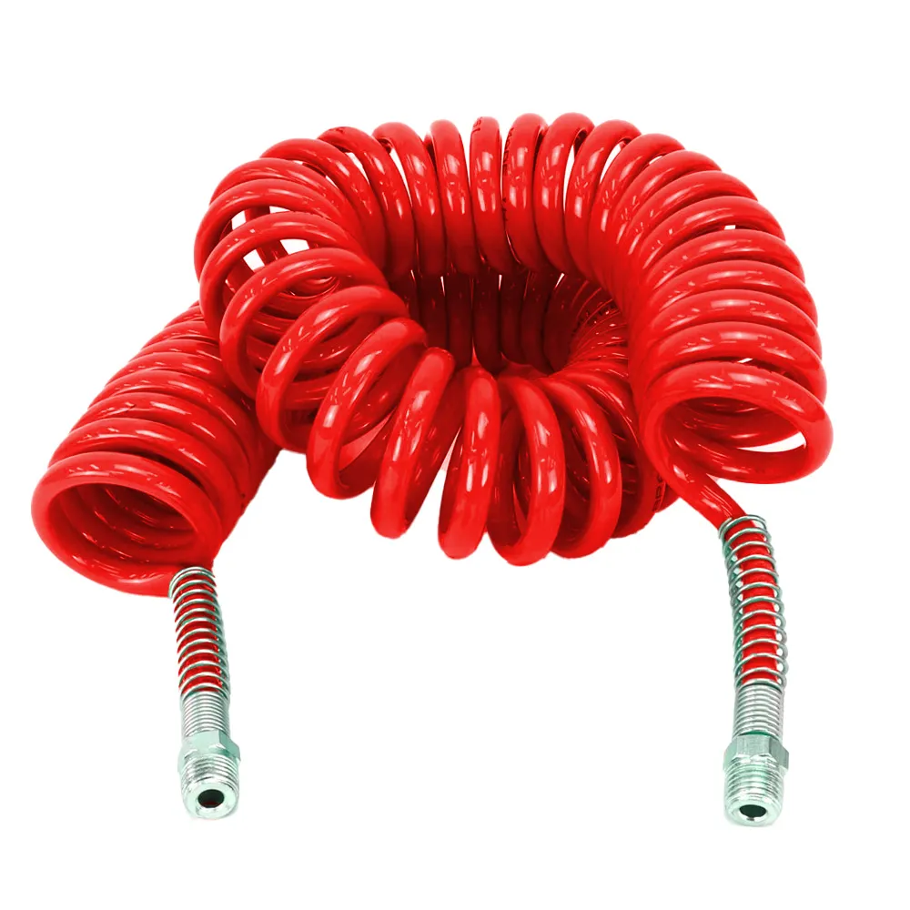 MANG. ESPIRAL C/ TRAMA DE NYLON 12MM CAVALO/CARRETA COMPLETO (Vermelha) - 1/2" MACHO x 4,5MT - CB04512V